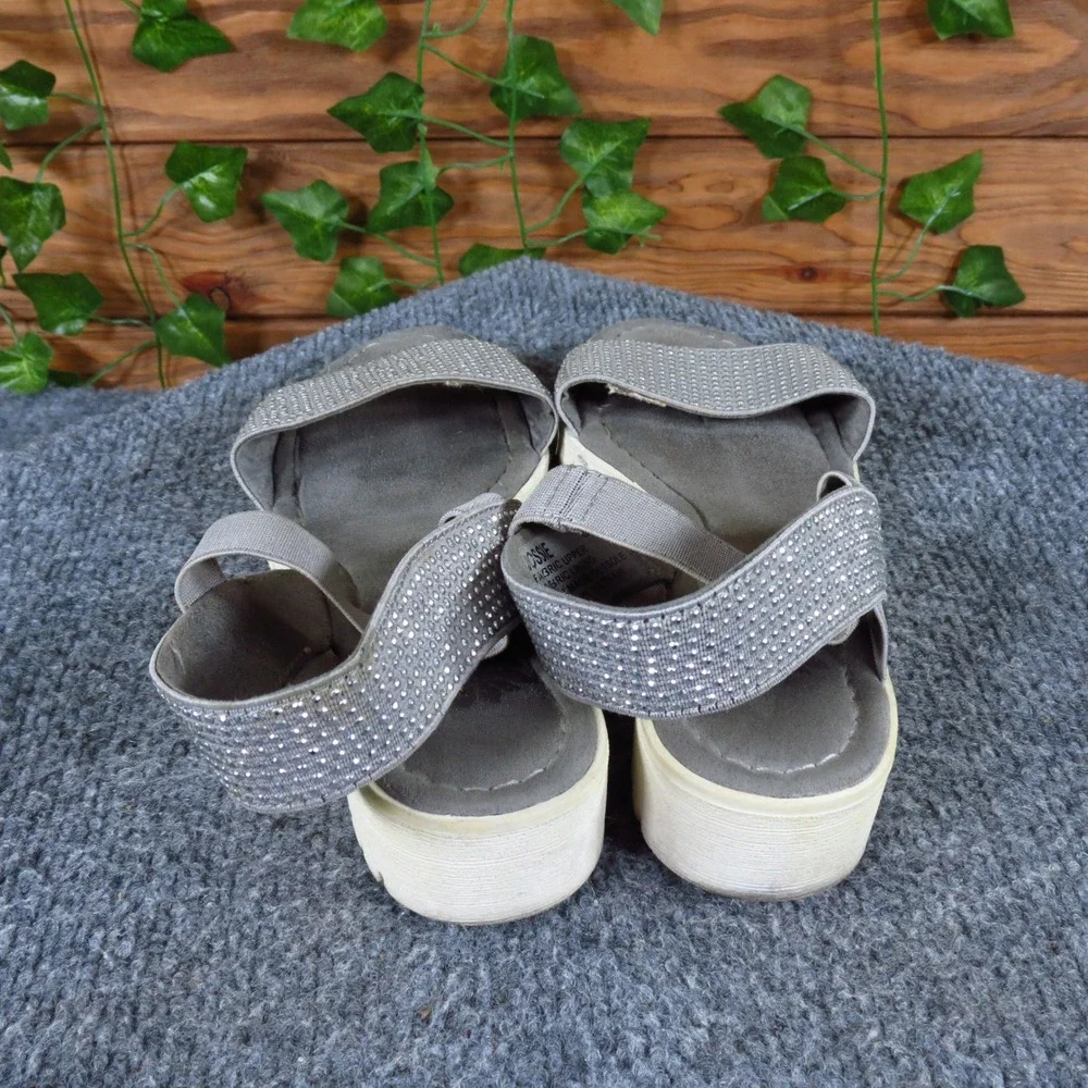 Yellow Box Jossie Women Wedge Sandals Size 6 Casual Comfort Gray Rhinestone - Picture 4 of 6